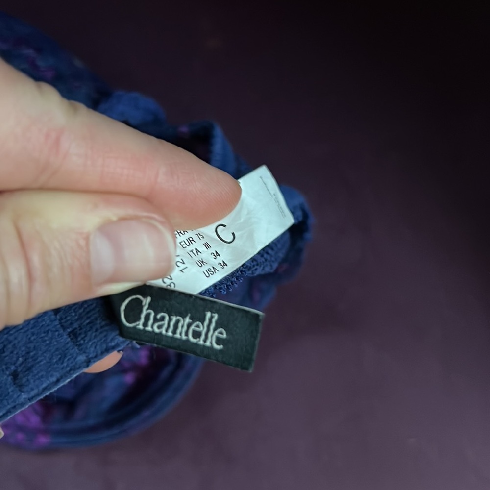 Navy and Purple floral bra - Picture 4 of 6